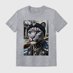 Мужская футболка Леопард панк из Нью-Йорка - нейросеть