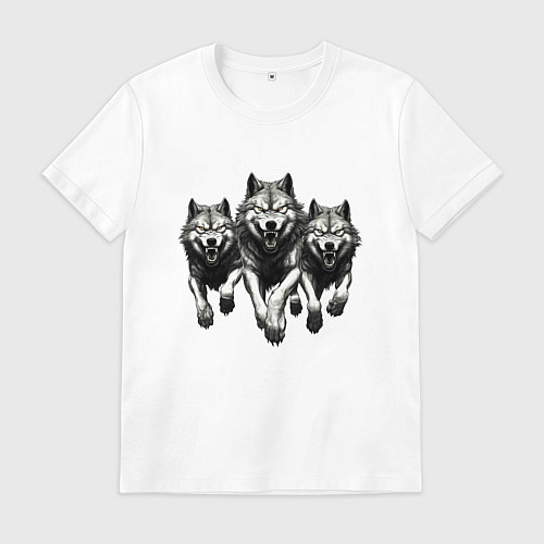 Мужская футболка Бегущие волки / Белый – фото 1
