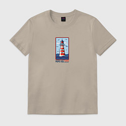 Мужская футболка Маяк среди волн