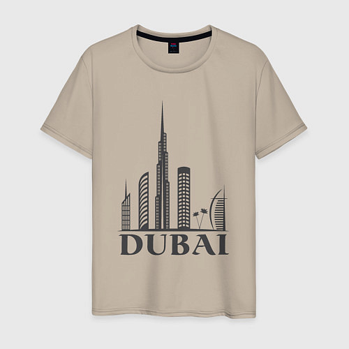 Мужская футболка Dubai city style / Миндальный – фото 1