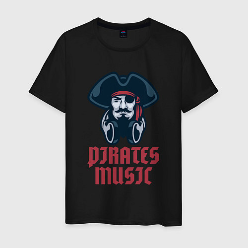 Мужская футболка Пиратская музыка / Черный – фото 1