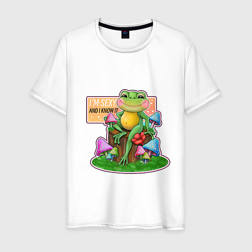 Мужская футболка Бодипозитивная лягушка / Белый – фото 1
