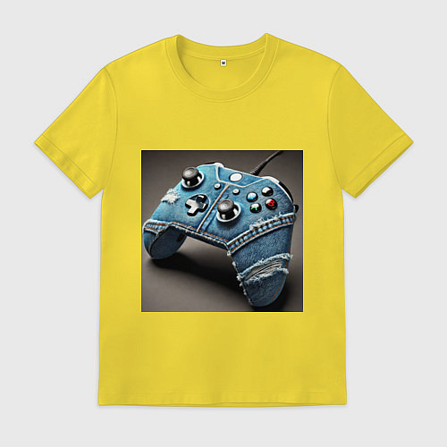 Мужская футболка Джинсовый геймпад для видеоигр / Желтый – фото 1
