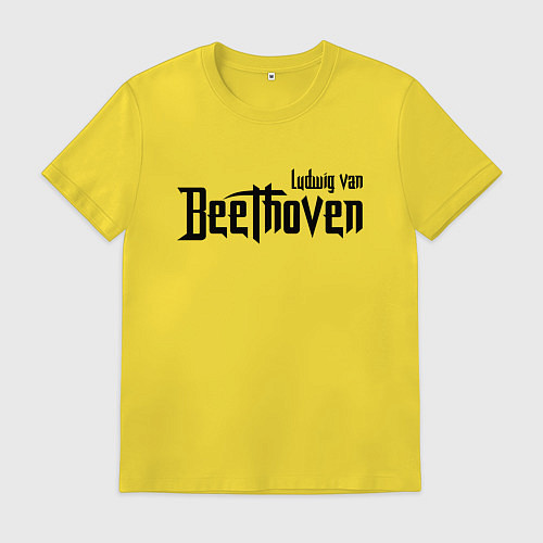 Мужская футболка Бетховен чёрный / Желтый – фото 1