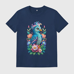Мужская футболка Голубая птица среди цветов