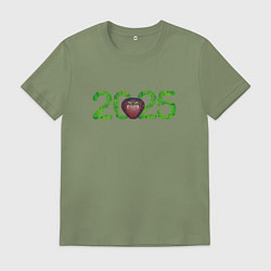 Футболка хлопковая мужская Змея 2025, цвет: авокадо