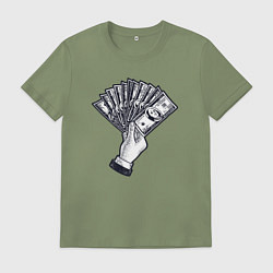 Мужская футболка Доллары в руке