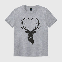 Футболка хлопковая мужская Love deer, цвет: меланж