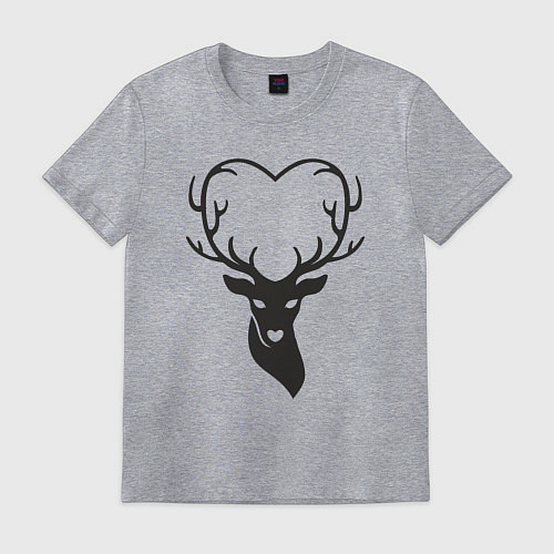 Мужская футболка Love deer / Меланж – фото 1