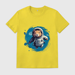 Мужская футболка Капибара в скафандре