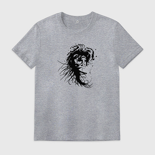 Мужская футболка Тёмная душа девочки / Меланж – фото 1