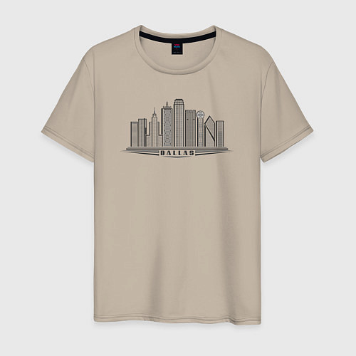 Мужская футболка Город Даллас / Миндальный – фото 1