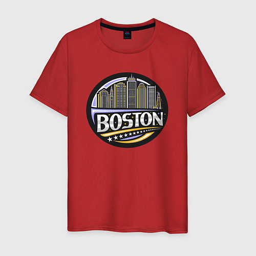 Мужская футболка Boston - USA / Красный – фото 1