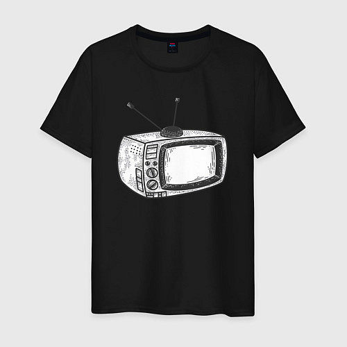 Мужская футболка Retro TV / Черный – фото 1