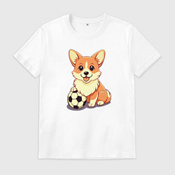 Мужская футболка Корги с мячом