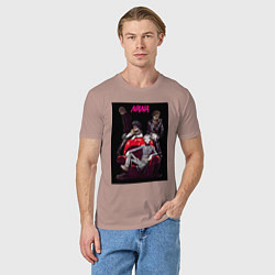 Футболка хлопковая мужская Нана Осаки группа, цвет: пыльно-розовый — фото 2