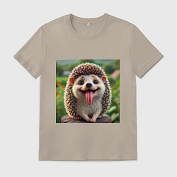 Мужская футболка Милый ежик с высунутым языком