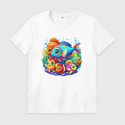 Мужская футболка Яркие тропические рыбки
