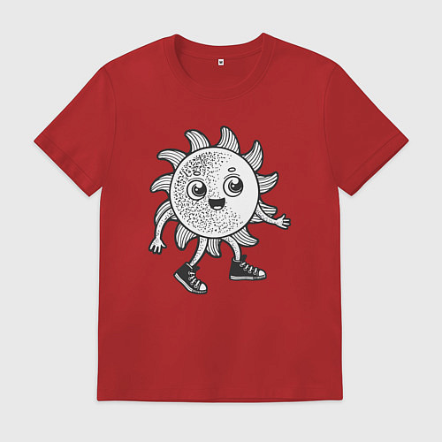 Мужская футболка Солнечный человечек / Красный – фото 1