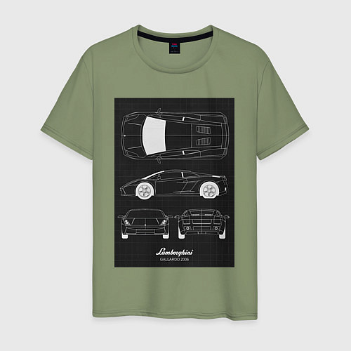 Мужская футболка Lamborghini гоночный / Авокадо – фото 1