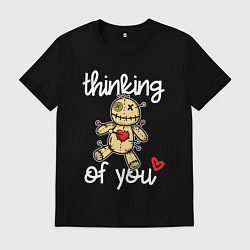 Мужская футболка Думаю о тебе - кукла вуду