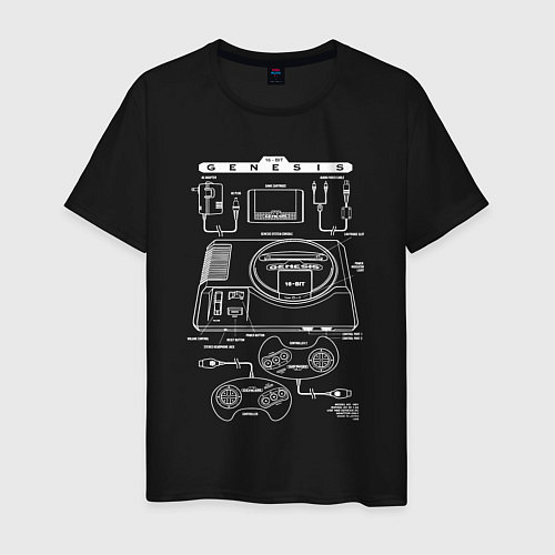 Мужская футболка Sega genesis manual / Черный – фото 1