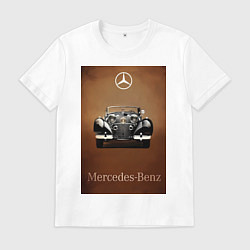 Футболка хлопковая мужская Mercedes-benz автомобиль, цвет: белый