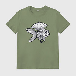 Мужская футболка Рыбка под зонтом