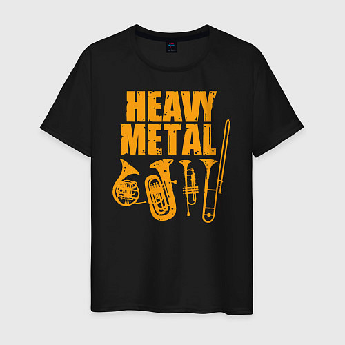 Мужская футболка Heavy metal - медные духовые / Черный – фото 1