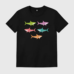 Мужская футболка Акулы в стиле поп-арт