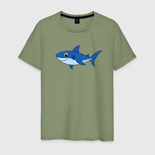 Мужская футболка Милая акула улыбается / Авокадо – фото 1