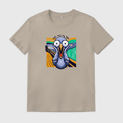 Мужская футболка Вопящий голубь пародия Крик Мунка