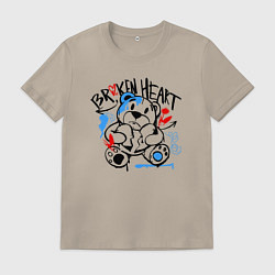 Мужская футболка Разбитое сердце и медведь