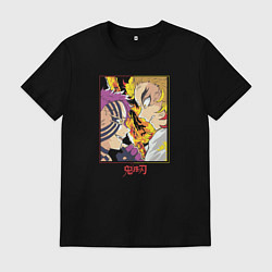 Мужская футболка Клинок рассекающий демонов битва Ренгоку и Акадза