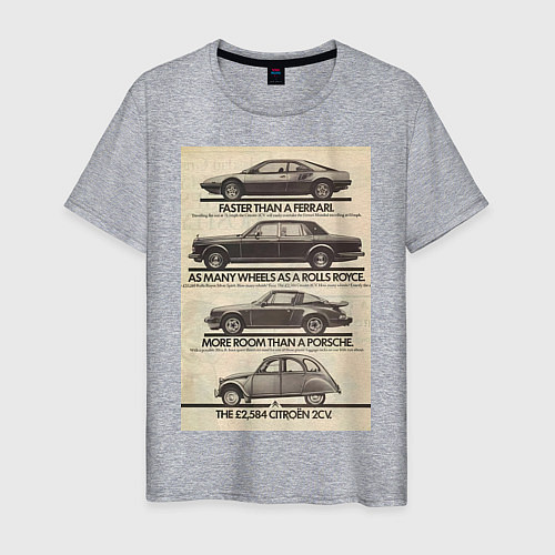 Мужская футболка Citroen автомобиль / Меланж – фото 1