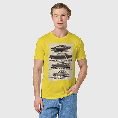Мужская футболка Citroen автомобиль / Желтый – фото 3