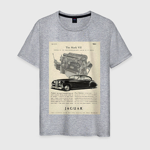 Мужская футболка Jaguar авто / Меланж – фото 1