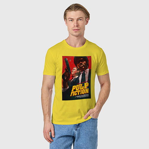 Мужская футболка Pulp fiction - vincent and jules / Желтый – фото 3