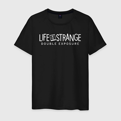 Мужская футболка Life is strange double exposure logotypе / Черный – фото 1