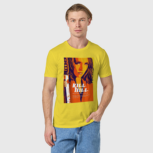 Мужская футболка Kill bill - Uma Thurman / Желтый – фото 3