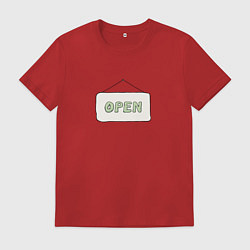 Футболка хлопковая мужская Я открыт, цвет: красный