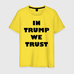 Футболка хлопковая мужская In Trump we trust - slogan, цвет: желтый