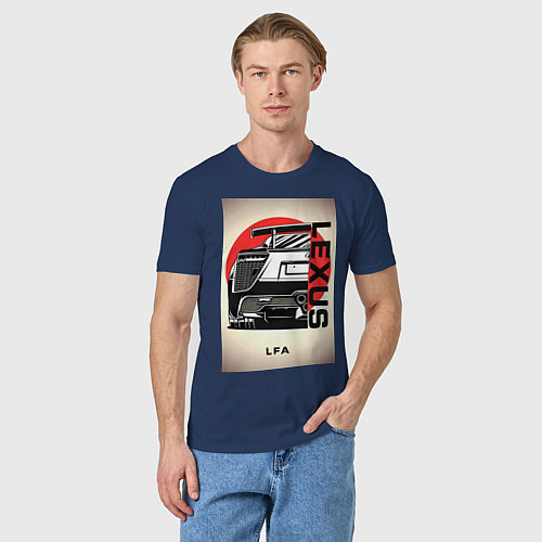 Мужская футболка Lexus автомобиль jdm / Тёмно-синий – фото 3