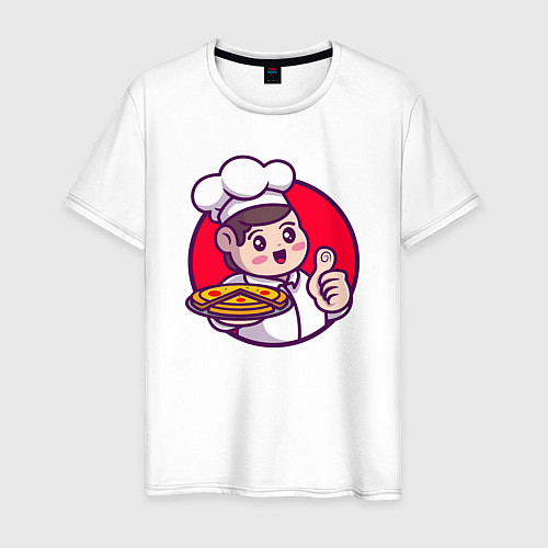 Мужская футболка Повар и пицца / Белый – фото 1
