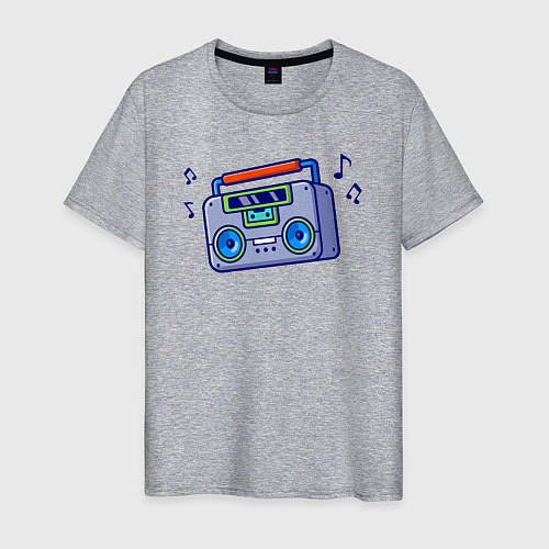 Мужская футболка Музыкальный бумбокс / Меланж – фото 1