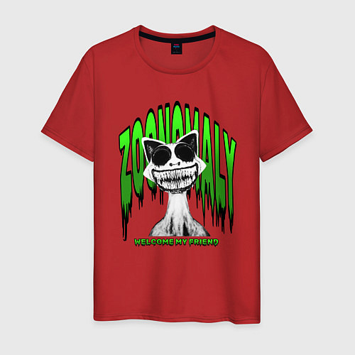 Мужская футболка Zoonomaly ужасная аномальная кошка / Красный – фото 1