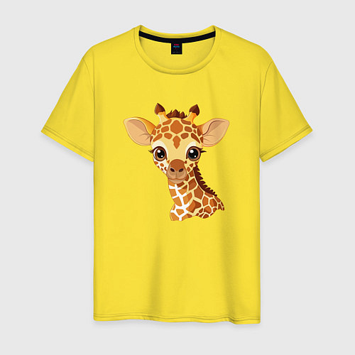 Мужская футболка Портрет жирафёнка / Желтый – фото 1