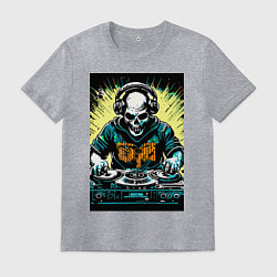 Мужская футболка Диджей скелет
