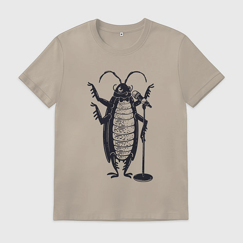 Мужская футболка Тараканчик певец / Миндальный – фото 1