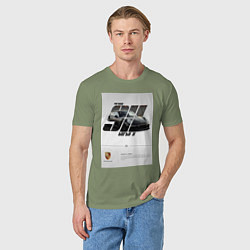 Футболка хлопковая мужская Porsche 911 стильный автомобиль, цвет: авокадо — фото 2